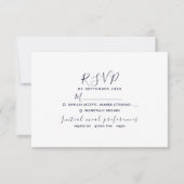 Carte de réponse de mariage minimaliste blanche et (Devant)
