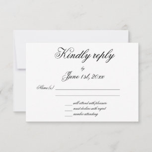 Carte de réponse de mariage minimaliste élégante b