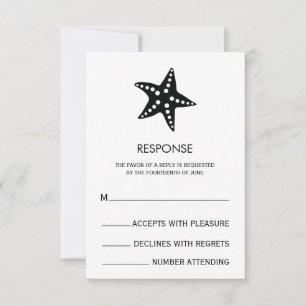 Carte de réponse de mariage minimaliste Étoile de