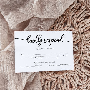 Carte de réponse de mariage minimaliste moderne