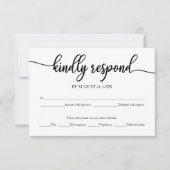 Carte de réponse de mariage minimaliste moderne (Devant)