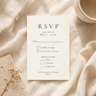 Carte de réponse de mariage minimaliste moderne be