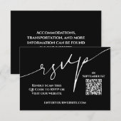 Carte de réponse de mariage moderne avec code QR n (Devant / Derrière)