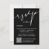 Carte de réponse de mariage moderne avec code QR n (Devant)