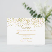 Carte de réponse de mariage moderne avec confettis (Debout devant)