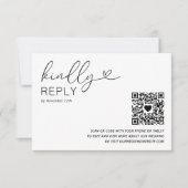 Carte de réponse de mariage moderne avec QR Code (Devant)
