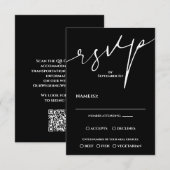 Carte de réponse de mariage moderne avec QR code n (Devant / Derrière)