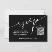 Carte de réponse de mariage moderne avec QR code n (Devant)