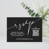 Carte de réponse de mariage moderne avec QR code n (Debout devant)