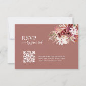 Carte de réponse de mariage moderne avec QR code r (Devant)