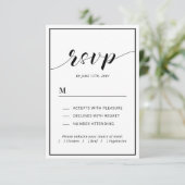 Carte de réponse de mariage moderne avec typograph (Debout devant)