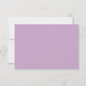 Carte de réponse de mariage moderne classique lila (Dos)