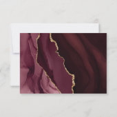 Carte de réponse de mariage moderne en agate dorée (Dos)