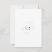 Carte de réponse de mariage moderne luxe élégant é (Dos)