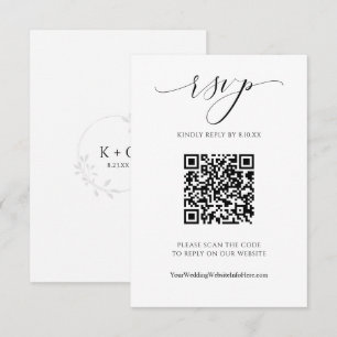 Carte de réponse de mariage moderne luxe élégant é