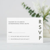 Carte de réponse de mariage moderne minimale coule (Debout devant)