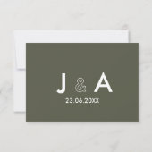 Carte de réponse de mariage moderne minimale coule (Dos)