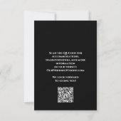 Carte de réponse de mariage moderne QR Code noir e (Dos)