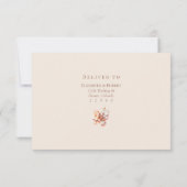 Carte de réponse de mariage Monogramme Beige Rosé (Dos)