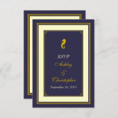 Carte de réponse de mariage nautique en forme de h (Devant / Derrière)