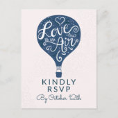 Carte de réponse de mariage Navy Hand Lettered Lov (Devant)