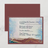 Carte de réponse de mariage Navy Silver Gold (Devant / Derrière)