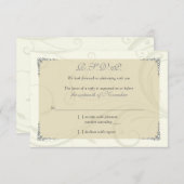 Carte de réponse de mariage Nœud Celtique Or Argen (Devant / Derrière)