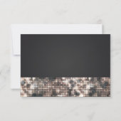 Carte de réponse de mariage noir de glamour à pail (Dos)
