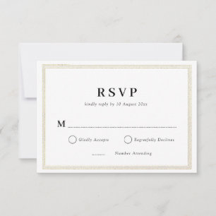 carte de réponse de mariage noir et blanc avec cad
