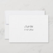 Carte de réponse de mariage noir et blanc classiqu (Dos)