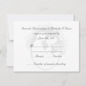 Carte de réponse de mariage noir et blanc First Ki (Dos)