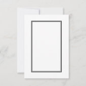 Carte de réponse de mariage noir et blanc minimali (Dos)