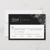 Carte de réponse de Mariage noir gothique classiqu (Devant)