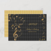 Carte de réponse de mariage Notes de musique Harle (Devant / Derrière)