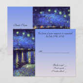 carte de réponse de mariage, nuit étoilée de van g (Devant / Derrière)