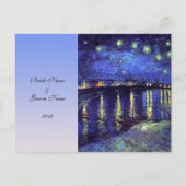carte de réponse de mariage, nuit étoilée de van g (Dos)