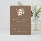 Carte de réponse de mariage occidental floral boho (Debout devant)