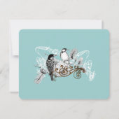 Carte de réponse de mariage oiseau d'amour bleu po (Devant)