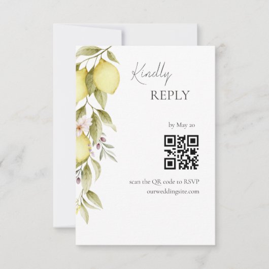 Carte de réponse de mariage Olive Orchard (Devant)