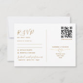 Carte de réponse de mariage or double fonction ave (Devant)