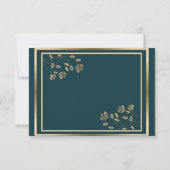 Carte de réponse de mariage - Or Orné (Dos)