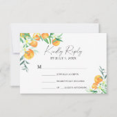 Carte de réponse de mariage - Orange Citron (Devant)