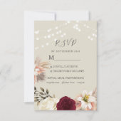 Carte de réponse de mariage orange rustique (Devant)