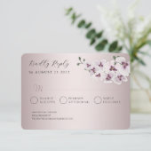 Carte de réponse de mariage Orchidée Élégante (Debout devant)