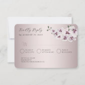 Carte de réponse de mariage Orchidée Élégante (Devant)