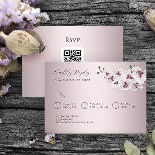 Carte de réponse de mariage Orchidée Élégante