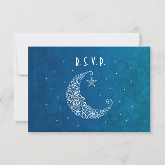 Carte de réponse de mariage Over the Moon (Devant)
