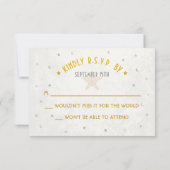 Carte de réponse de mariage Over the Moon Gold (Dos)