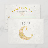 Carte de réponse de mariage Over the Moon Gold (Devant / Derrière)