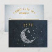 Carte de réponse de mariage Over the Moon II (Devant / Derrière)